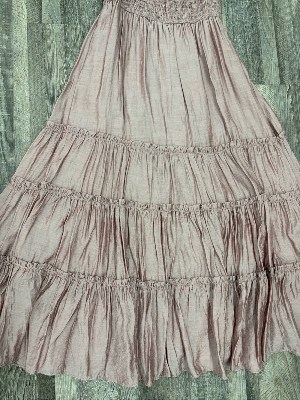 The Clothing Company Off-Shoulder Ruffle Tiered Maxi Dress - Dusty Rose Small​ - Picture 3 of 4
